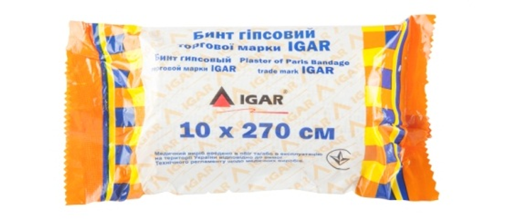 Бинт гипсовый IGAR 10 × 270 см, 1 штука - изображение 1