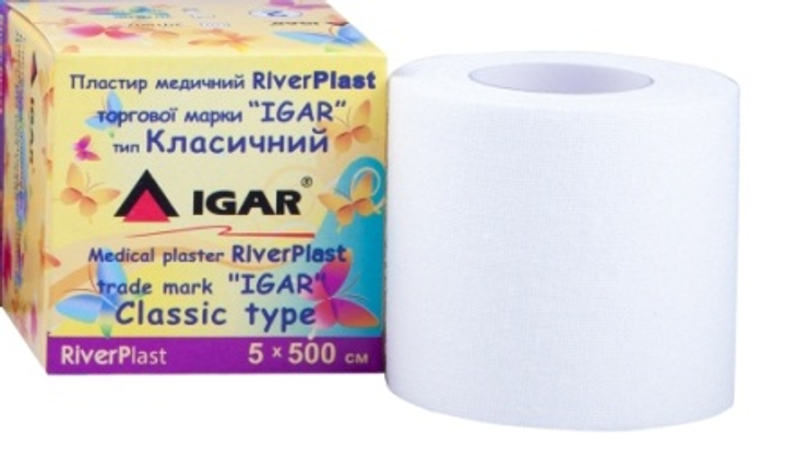 Пластырь медицинский RiverPlast IGAR тип Классический (на хлопковой основе) 5 х 500 см (1 упаковка - 6 шт.) - изображение 2