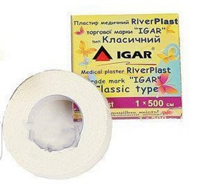 Пластырь медицинский RiverPlast IGAR тип Классический (на хлопковой основе) 1 х 500 см (1 упаковка - 24 шт.) - изображение 2