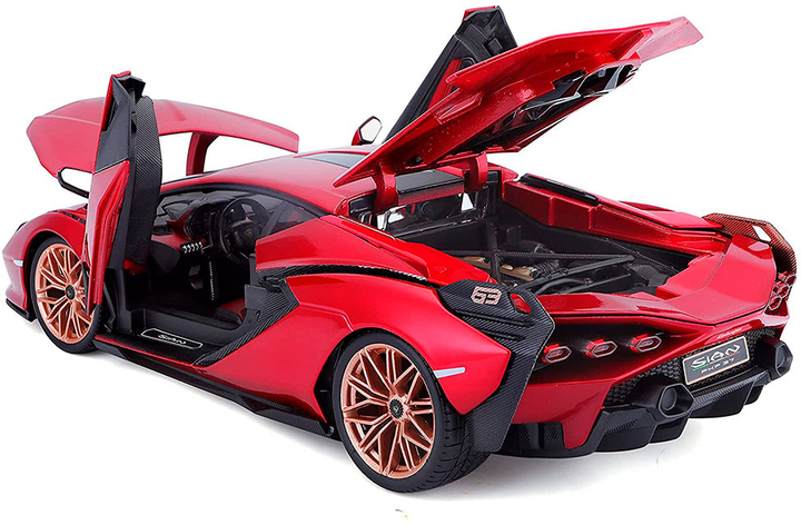Автомодель Bburago Lamborghini Sian FKP 37 1:18 Червона (4893993002658) - зображення 7