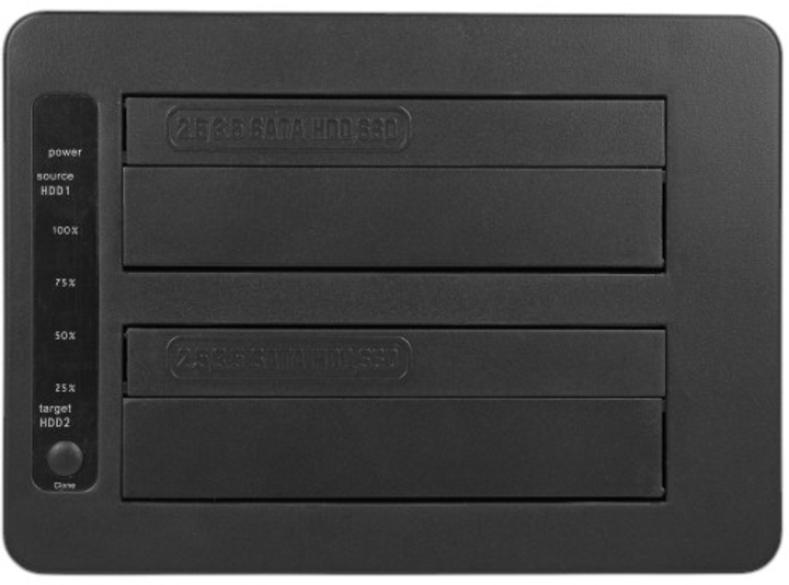 Stacja dokująca Delock USB Type-C 10 Gbps Docking Statio dla 2 x SATA HDD/SSD Black (4043619639571) - obraz 3