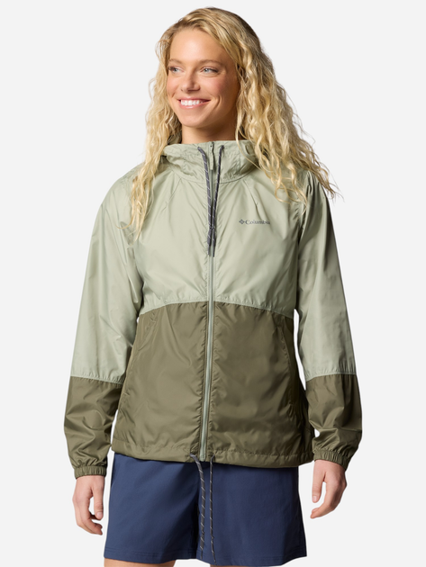 Kurtka wiatrówka damska sportowa z kapturem Columbia Flash Forward II Windbreaker 2116531348 XS Oliwkowa (195982367675) - obraz 5