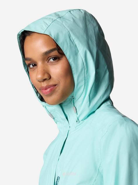 Kurtka wiatrówka damska sportowa z kapturem Columbia Pouring Adventure III Jacket 2117191325 S Miętowa (195982211855) - obraz 5
