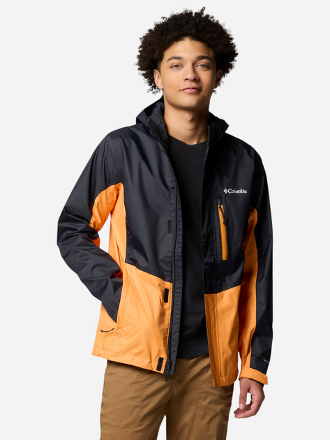 Kurtka wiatrówka męska sportowa Columbia Pouring Adventure III Jacket 2117171012 L Czarny/Pomarańczowy (195982213729) - obraz 4