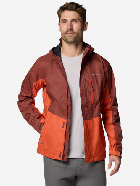 Kurtka wiatrówka męska sportowa Columbia Pouring Adventure III Jacket 2117171681 L Bordowy/Pomarańczowy (195982218274) - obraz 3