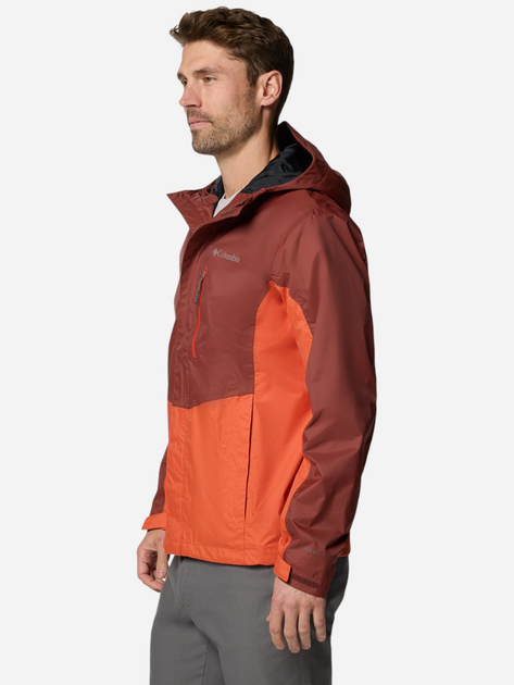 Kurtka wiatrówka męska sportowa Columbia Pouring Adventure III Jacket 2117171681 L Bordowy/Pomarańczowy (195982218274) - obraz 4