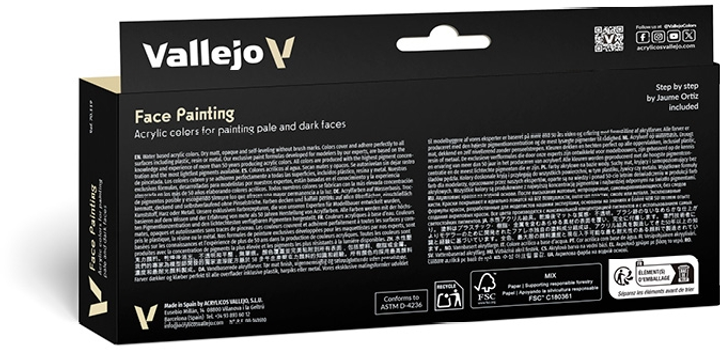 Zestaw farb akrylowych Vallejo Model Color 70.119 Figure - Face Painting 8 x 18 ml (8429551701198) - obraz 4