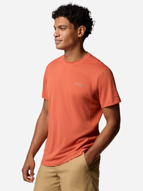 Футболка спортивна довга чоловіча Columbia Zero Rules Light SS Crew 2118501851 2XL Помаранчева (195982266312) - зображення 3