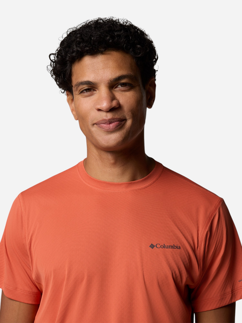 Футболка спортивна довга чоловіча Columbia Zero Rules Light SS Crew 2118501851 XL Помаранчева (195982266329) - зображення 4