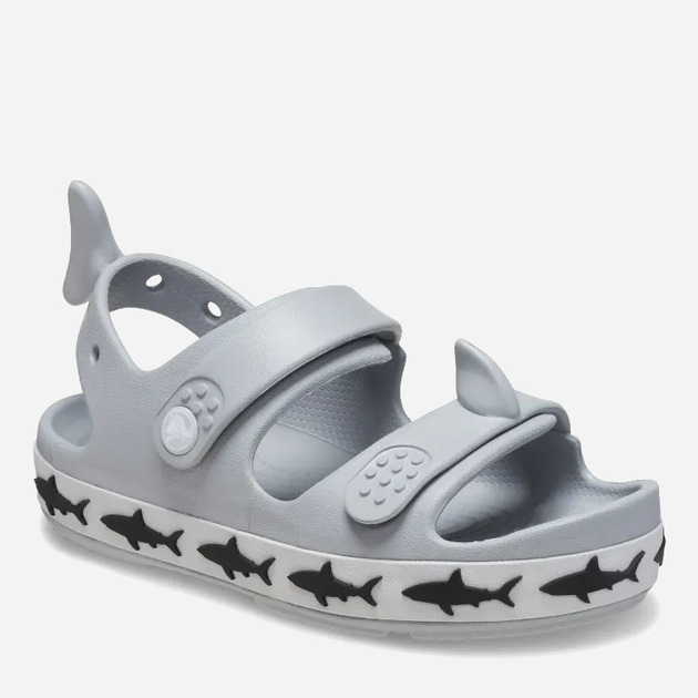 Детские сандалии для мальчика Crocs Crocband Cruiser Shark SandalK Lgr 210029-007 29-30 (C12) Светло-серые (196265679867) 