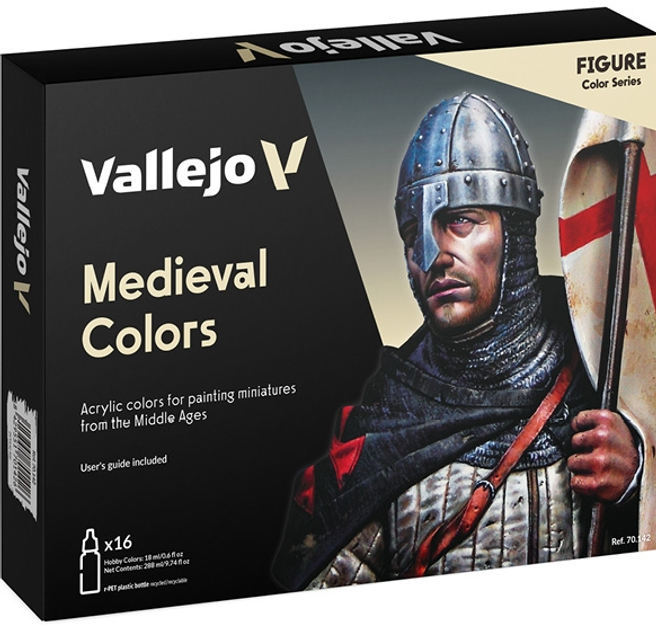 Zestaw farb akrylowych Vallejo Model Color 70.142 Medieval Colors 16 x 18 ml (8429551701426) - obraz 1