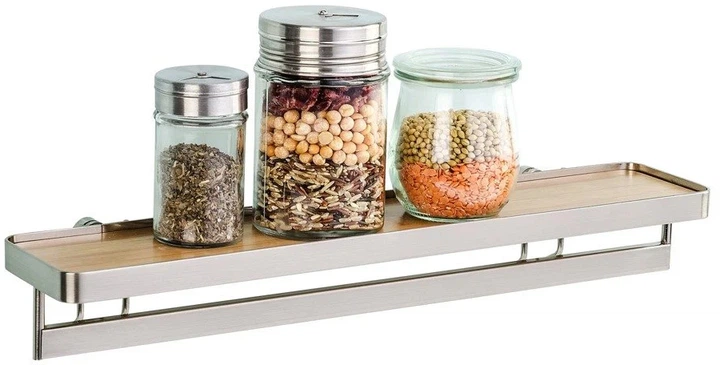 Półka na przyprawy Wenko Bamboo Premium z relingiem (4008838217801) - obraz 3