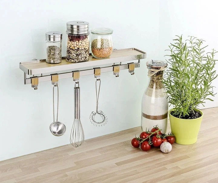 Półka na przyprawy Wenko Bamboo Premium z relingiem (4008838217801) - obraz 5