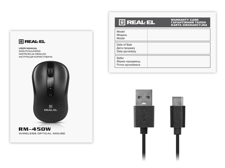 Мышь Real-El RM-450W Wireless/Bluetooth/USB Black (EL123200046) - изображение 11