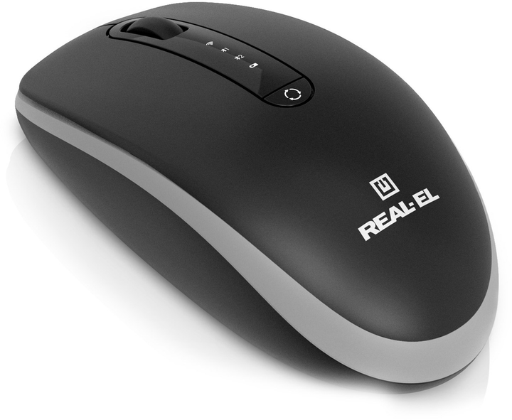 Миша Real-El RM-455W Wireless/Bluetooth/USB Black (EL123200047) - зображення 8