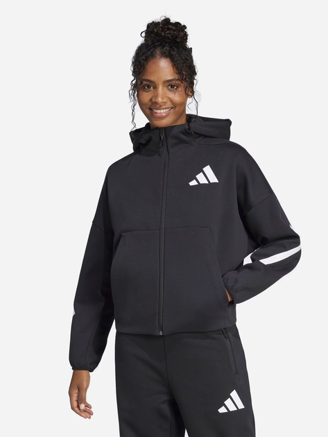 Толстовка на блискавці з капюшоном жіноча Adidas W Z.N.E. Fz JC5392 XL Black/White від Rozetka на платформі USKIDKA Акція на Толстовка на блискавці з капюшоном жіноча Adidas W Z.N.E. Fz JC5392 XL Black/White від Rozetka