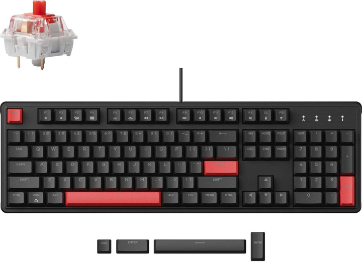 Клавиатура проводная Keychron Lemokey X3 Red Hot-Swap RGB USB Black (X3-H1-UA) - изображение 2