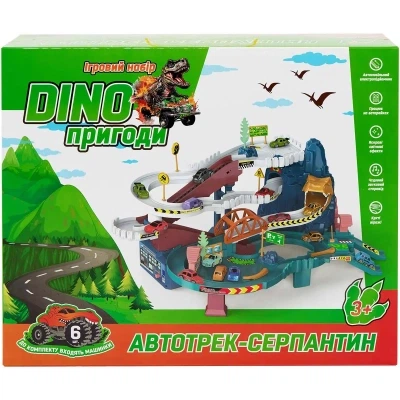 Игровой набор ZIPP Toys Dino автотрек-серпантин электрический, 6 машинок (5501A) - изображение 7