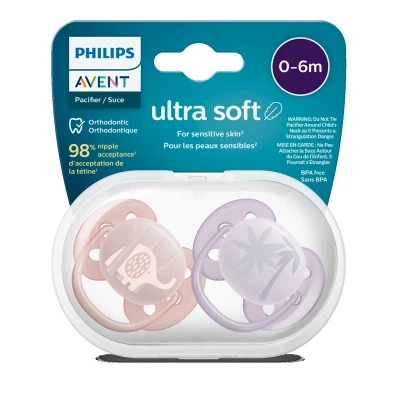 Пустышка Philips AVENT Ultra Soft ультрамягкая 0-6 мес. 2 шт (SCF091/09) - изображение 3