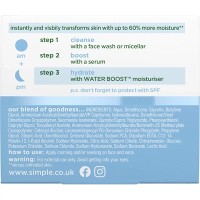 Гель для лица Simple Skin Quench Sleeping Cream Water Boost Ночной успокаивающий 50 мл (8720181476877) - изображение 5