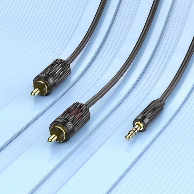 Аудиокабель HOCO UPA28 3.5mm ручка RCA, 1,5m, Black - Фото 8 Аудиокабель HOCO UPA28 3.5mm ручка RCA, 1,5m, Black - изображение 8