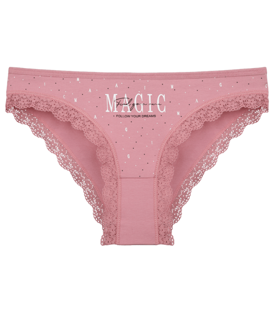 Ажурні труси сліпи з принтом MAGIC - Donella - 1971PB29 - XL - Персиковий - Фото 1 Ажурні труси сліпи з принтом MAGIC - Donella - 1971PB29 - XL - Персиковий - зображення 1