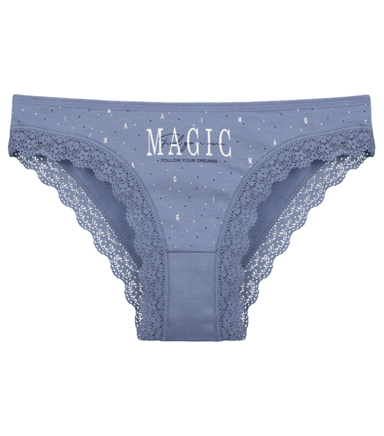 Ажурные трусы слипы с принтом MAGIC - Donella - 1971PB29 - L - Джинсовый - Фото 1 Ажурные трусы слипы с принтом MAGIC - Donella - 1971PB29 - L - Джинсовый - изображение 1