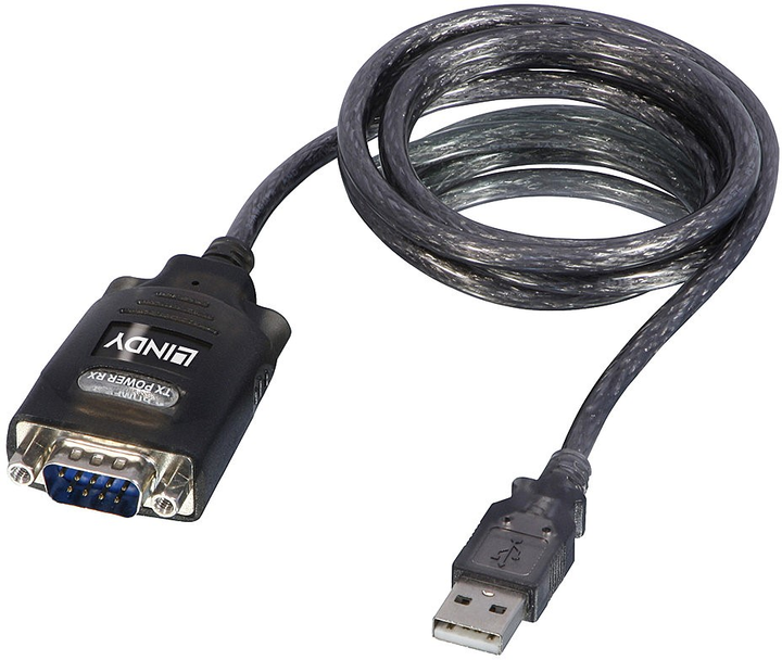 Konwerter Lindy USB na port szeregowy z zachowaniem COM Black (4002888426862) - obraz 2