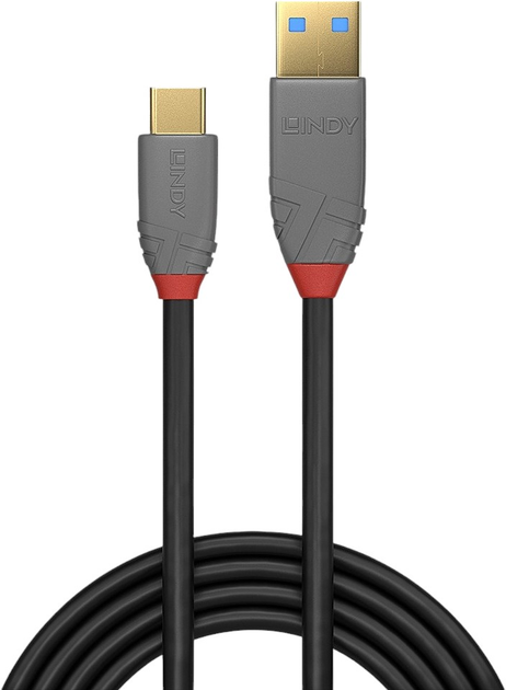 Кабель Lindy Anthra Line 24 pin USB-C to USB Type A 1 м Grey (4002888369114) - зображення 2