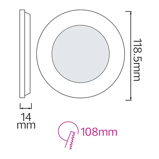 Світильник врізний 6W LED Horoz Electric SLIM-6 6400K круглий IP20 - зображення 3
