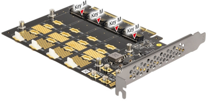 Плата розширення Delock PCIe 4.0 x16 - 4x NVMe M.2 Key M (89017) - зображення 3