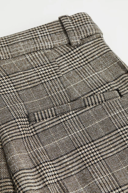 Брюки H&M 50 бежево черная клетка 2301751471 - Фото 2 Брюки H&M 50 бежево черная клетка 2301751471 - изображение 2