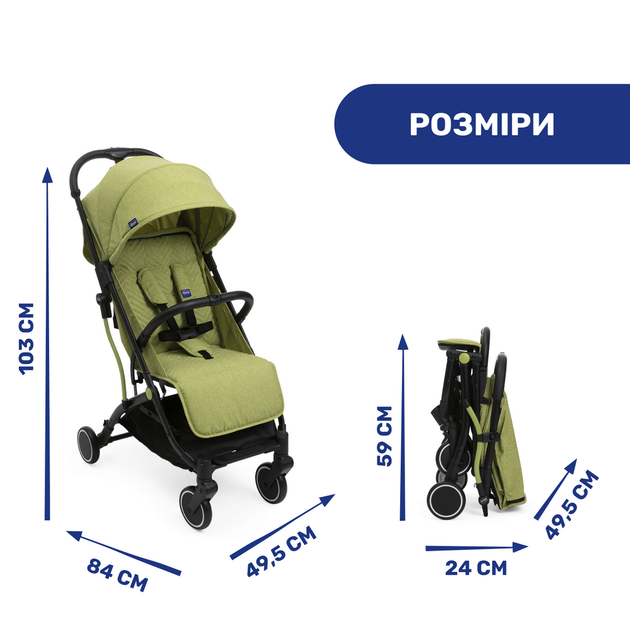 Коляска с системой сборки в тележку Chicco Trolley Me, зеленая - изображение 4