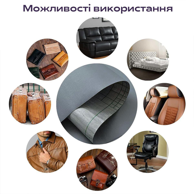Самоклеюча екошкіра в рулоні 1.37*3m*0.5mm DEEP GREY (D) 01340 - зображення 2