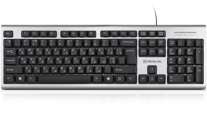 Клавиатура проводная Real-El 507 Standard USB Silver (EL123100046) - изображение 2