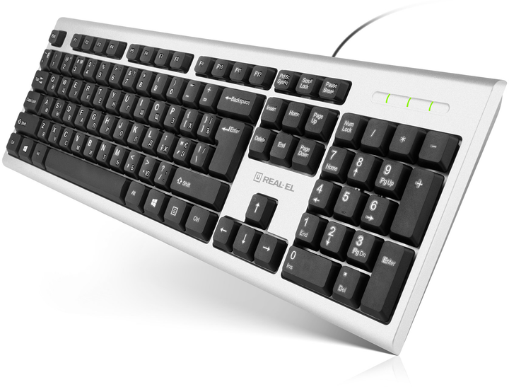 Клавиатура проводная Real-El 507 Standard USB Silver (EL123100046) - изображение 3