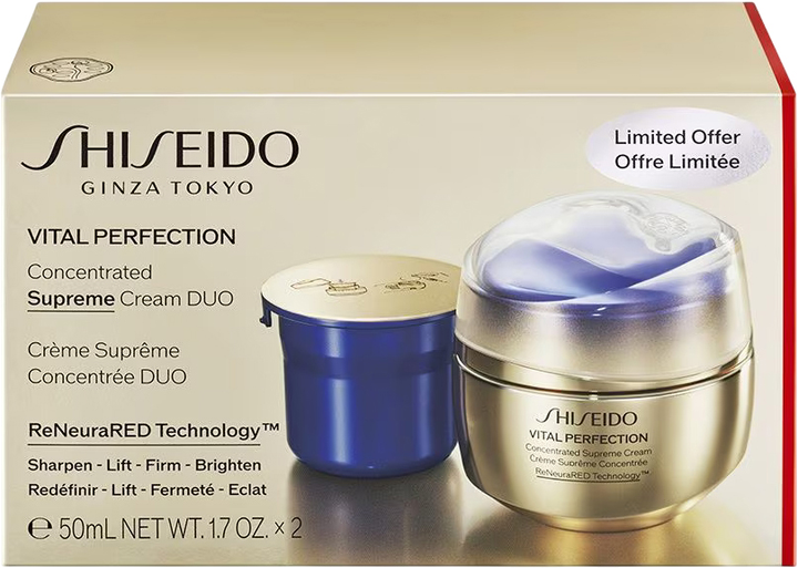 Набір по догляду за обличчям Shiseido Vital Perfection Supreme Kрем 50 мл + Крем Refill 50 мл (768614210474) - зображення 1