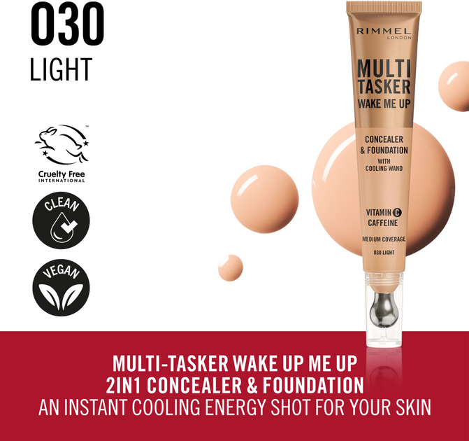 Консилер для шкіри навколо очей Rimmel Multi Tasker Wake Me Up 030 Light 20 мл (3616305714831) - зображення 3