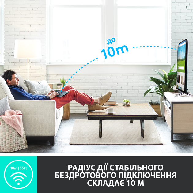 Клавиатура беспроводная Logitech K400 Plus черный (435841) - изображение 4