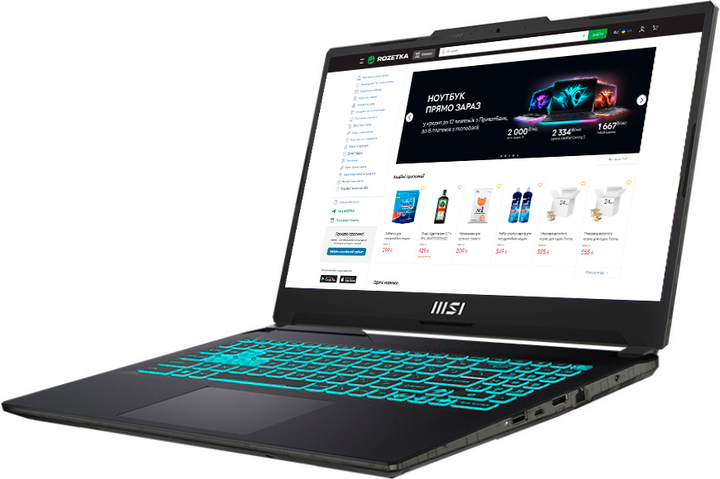 Ноутбук MSI Cyborg 15 A13V (A13VF-1634XUA) Translucent Black / 15.6" IPS Full HD 144 Гц / Intel Core i5-13420H / RAM 16 ГБ / SSD 512 ГБ / nVidia RTX 4060, 8 ГБ - зображення 3