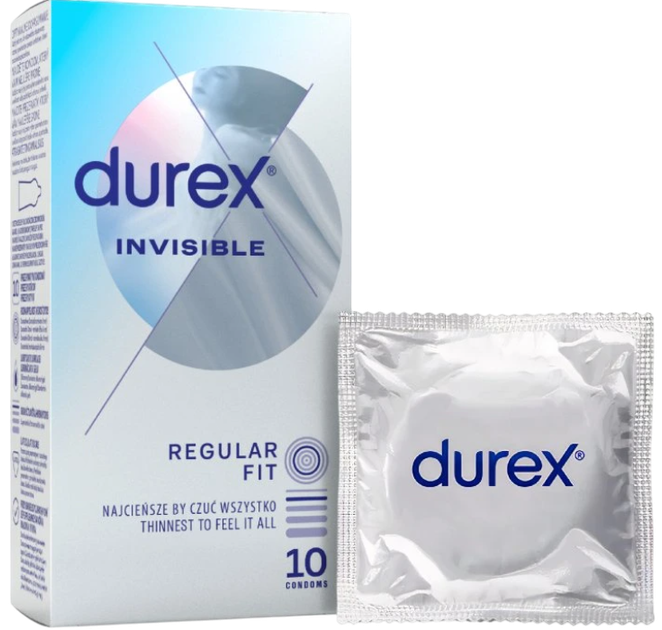 Презервативи Durex Invisible супер тонкі 10 шт (5900627071252) - зображення 1