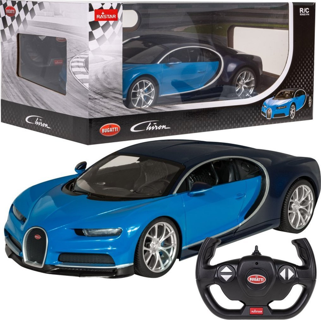 Pojazd Rastar Bugatti Chiron zdalnie sterowany 1:14 Niebieski (5903864951769) - obraz 1