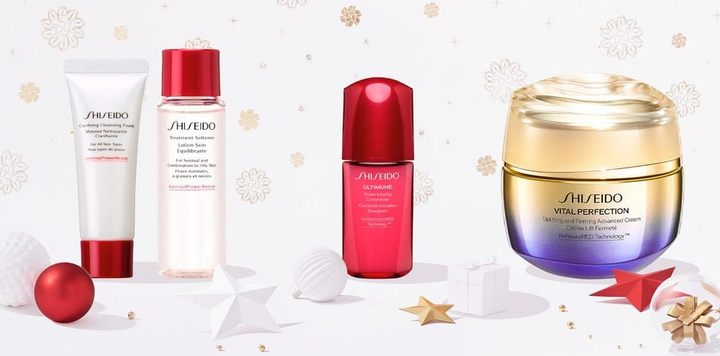 Набір для догляду за обличчям Shiseido Ginza Tokio Крем Vital Perfection ліфтингуючий 50 мл + Лосьйон 30 мл + Очищуюча пінка 15 мл + Сироватка 10 мл + Пробник Парфумована вода Ginza Night 0.6 мл (3423222122515) - зображення 3
