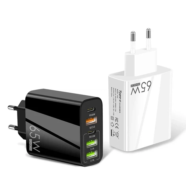 Сетевое быстрое зарядное устройство 5 портов 65W с Power Delivery (PD) - изображение 3
