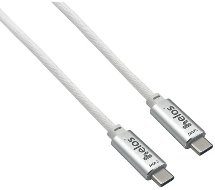 Кабель Helos USB 4, 40 Gbps 240W,USB Type-C to USB Type-C 2м White (4005938723430) - зображення 1