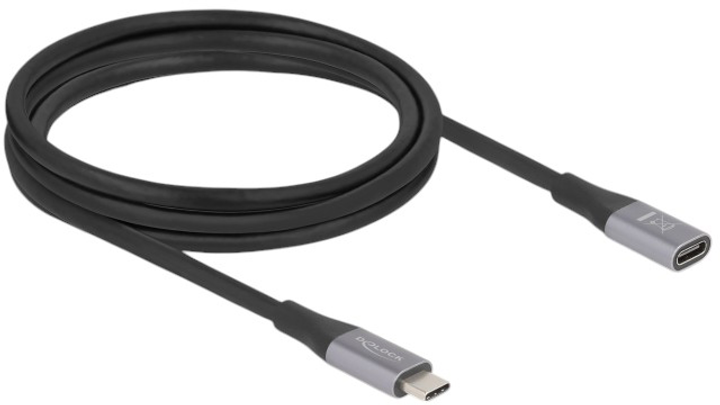 Kabel-przedłużacz Delock USB 40 Gbps Extension Cable USB Type-C male to female PD 3.1 240 W Black (4043619812028) - obraz 1