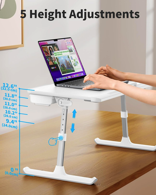 Столик для ноутбука VHG K7-M з органайзером та упором 17” (600 x 330 мм), Laptop Table, Gray - изображение 4