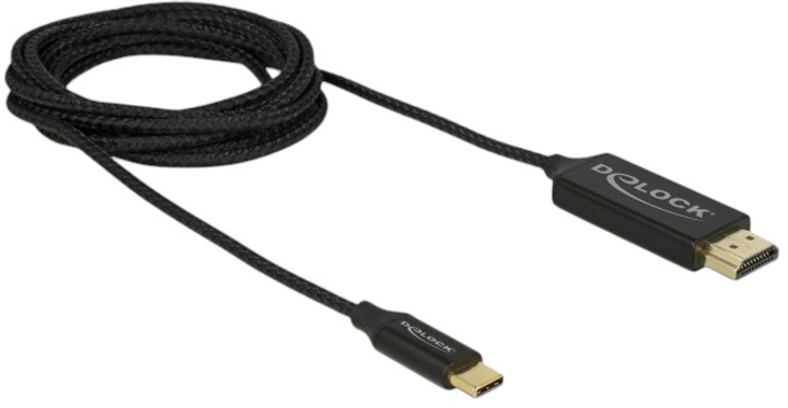 Kabel Delock USB Type-C to HDMI 4K 60 Hz 2m Black (4043619849055) - obraz 1