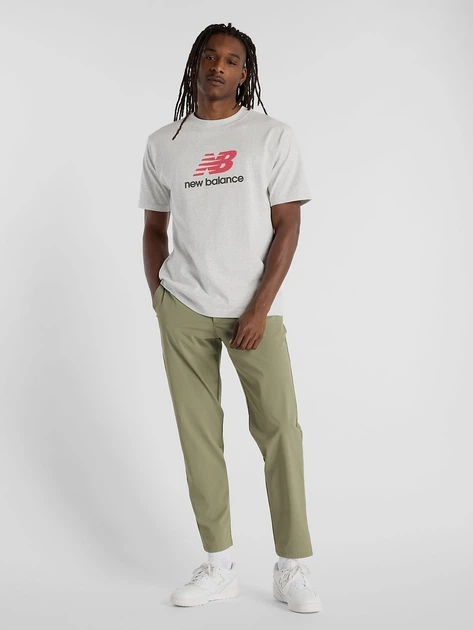 Футболка бавовняна довга чоловіча New Balance Athletics Logo MT51500 2XL Світло-сіра (197967256400/197968578648) - зображення 3