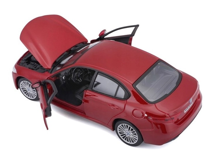 Model metalowy Bburago Alfa Romeo Giulia 1:24 czerwony (4893993210800) - obraz 8